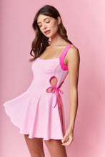 Load image into Gallery viewer, Pink Side Flower Cut Out Athletic Dress
