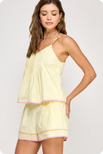 Load image into Gallery viewer, LAST ONE FINAL SALE Yellow Piping Detail Shorts Set
