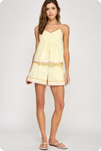 Load image into Gallery viewer, LAST ONE FINAL SALE Yellow Piping Detail Shorts Set
