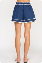 Load image into Gallery viewer, FINAL SALE Navy Piping Detail Shorts Set
