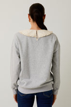 Load image into Gallery viewer, NEWEST ARRIVAL Gray/Cream Peter Pan Collar Make Today a Good Day Sweater
