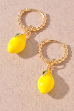 Load image into Gallery viewer, NEWEST ARRIVAL Lemon Dangle Hoop Earrings
