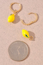 Load image into Gallery viewer, NEWEST ARRIVAL Lemon Dangle Hoop Earrings
