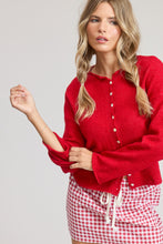 Load image into Gallery viewer, NEWEST ARRIVAL Red Knit Button Down Cardigan
