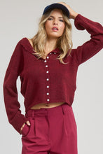 Load image into Gallery viewer, NEWEST ARRIVAL Burgundy Knit Button Down Cardigan
