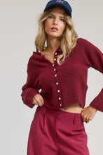 Load image into Gallery viewer, NEWEST ARRIVAL Burgundy Knit Button Down Cardigan
