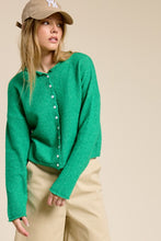 Load image into Gallery viewer, NEWEST ARRIVAL Green Knit Button Down Cardigan
