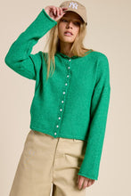 Load image into Gallery viewer, NEWEST ARRIVAL Green Knit Button Down Cardigan
