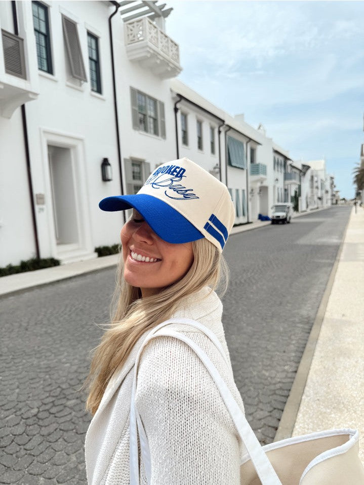 NEWEST ARRIVAL Royal Blue Booked and Busy Trucker Hat