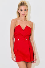 Load image into Gallery viewer, NEWEST ARRIVAL Red Denim Romper Dress
