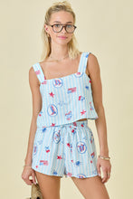 Load image into Gallery viewer, NEWEST ARRIVAL Blue America Shorts Set
