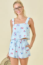 Load image into Gallery viewer, NEWEST ARRIVAL Blue America Shorts Set

