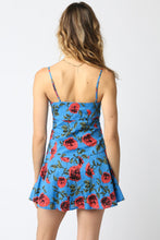 Load image into Gallery viewer, Blue/Red Floral Summer Dress
