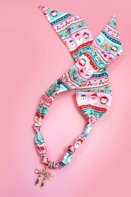 NEWEST ARRIVAL Christmas Bow Charm Scarf Necklace
