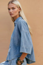 Load image into Gallery viewer, NEWEST ARRIVAL Denim Oversized Button Down Top
