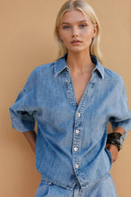 Load image into Gallery viewer, NEWEST ARRIVAL Denim Oversized Button Down Top
