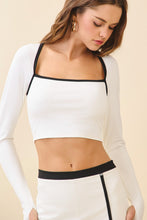Load image into Gallery viewer, NEWEST ARRIVAL White/Black Long Sleeve Crop Athletic Skort Set
