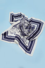 Load image into Gallery viewer, NEWEST ARRIVAL Navy Satin Floral Scarf
