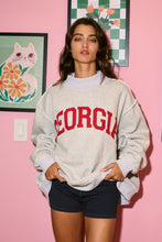 Load image into Gallery viewer, NEWEST ARRIVAL Heather Gray Georgia Reversible Mock Neck Sweatshirt
