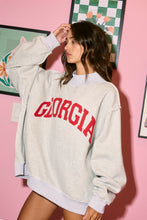 Load image into Gallery viewer, NEWEST ARRIVAL Heather Gray Georgia Reversible Mock Neck Sweatshirt
