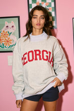 Load image into Gallery viewer, NEWEST ARRIVAL Heather Gray Georgia Reversible Mock Neck Sweatshirt
