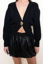 Load image into Gallery viewer, NEWEST ARRIVAL Black Single Gold Button Cardigan
