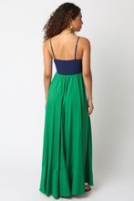 Load image into Gallery viewer, NEWEST ARRIVAL Navy/Green Color Block Maxi Dress
