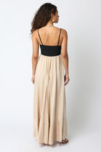 Load image into Gallery viewer, NEWEST ARRIVAL Black/Tan Color Block Maxi Dress
