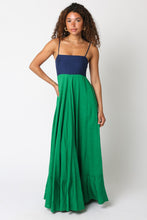Load image into Gallery viewer, NEWEST ARRIVAL Navy/Green Color Block Maxi Dress
