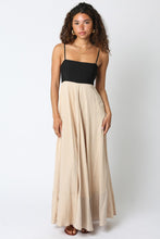 Load image into Gallery viewer, NEWEST ARRIVAL Black/Tan Color Block Maxi Dress
