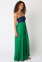 Load image into Gallery viewer, NEWEST ARRIVAL Navy/Green Color Block Maxi Dress
