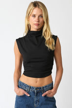 Load image into Gallery viewer, NEWEST ARRIVAL Basic Black Crop Mock Top
