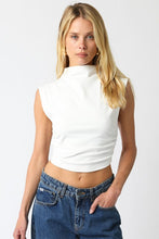 Load image into Gallery viewer, NEWEST ARRIVAL Basic White Crop Mock Top
