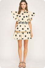Load image into Gallery viewer, NEWEST ARRIVAL Ivory/Black Polka Dot Poplin Dress
