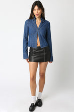 Load image into Gallery viewer, NEWEST ARRIVAL Denim Long Sleeve Single Button Blouse
