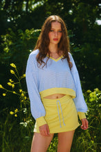 Load image into Gallery viewer, NEWEST ARRIVAL Yellow/Blue Striped Skort Set
