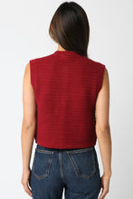 Load image into Gallery viewer, NEWEST ARRIVAL Crimson Red Gold Button Knit Top
