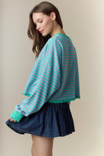 Load image into Gallery viewer, NEWEST ARRIVAL Jade/Purple Lettuce Edge Comfy Top
