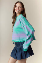 Load image into Gallery viewer, NEWEST ARRIVAL Jade/Purple Lettuce Edge Comfy Top
