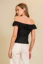 Load image into Gallery viewer, FINAL SALE Black Off Shoulder Lace Blouse
