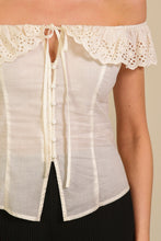 Load image into Gallery viewer, FINAL SALE Ivory Off Shoulder Lace Blouse
