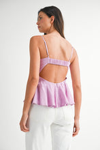 Load image into Gallery viewer, ONLINE ONLY Lavender Corset Peplum Top
