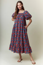 Load image into Gallery viewer, NEWEST ARRIVAL Magenta/Teal Bow Midi Dress
