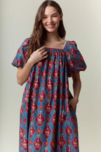 Load image into Gallery viewer, NEWEST ARRIVAL Magenta/Teal Bow Midi Dress
