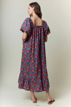Load image into Gallery viewer, NEWEST ARRIVAL Magenta/Teal Bow Midi Dress
