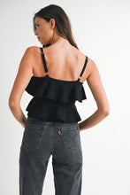 Load image into Gallery viewer, NEWEST ARRIVAL Black Ruffle Knit Crop Top
