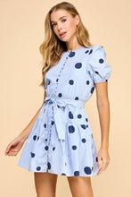 Load image into Gallery viewer, NEWEST ARRIVAL Blue/Navy Polka Dot Dress
