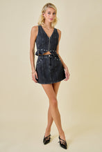 Load image into Gallery viewer, NEWEST ARRIVAL Black Wash Denim Mini Skirt Set
