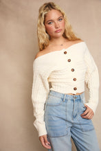 Load image into Gallery viewer, NEWEST ARRIVAL Ivory Off Shoulder Sweater
