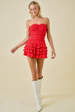 Load image into Gallery viewer, NEWEST ARRIVAL Red Smocked Ruffle Romper Dress
